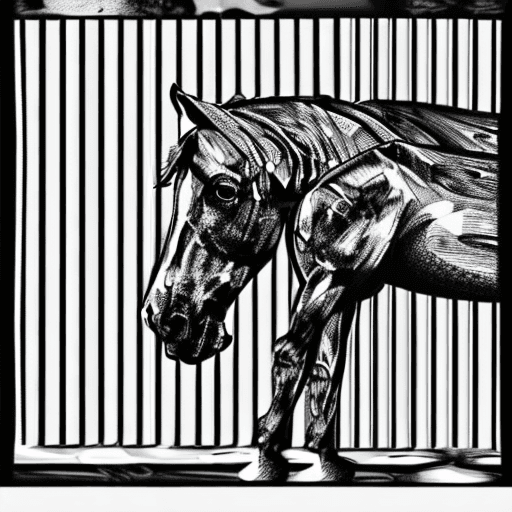 AI generated: horse, black lines white background, clean simple line art, no background, clean coloring book page,...