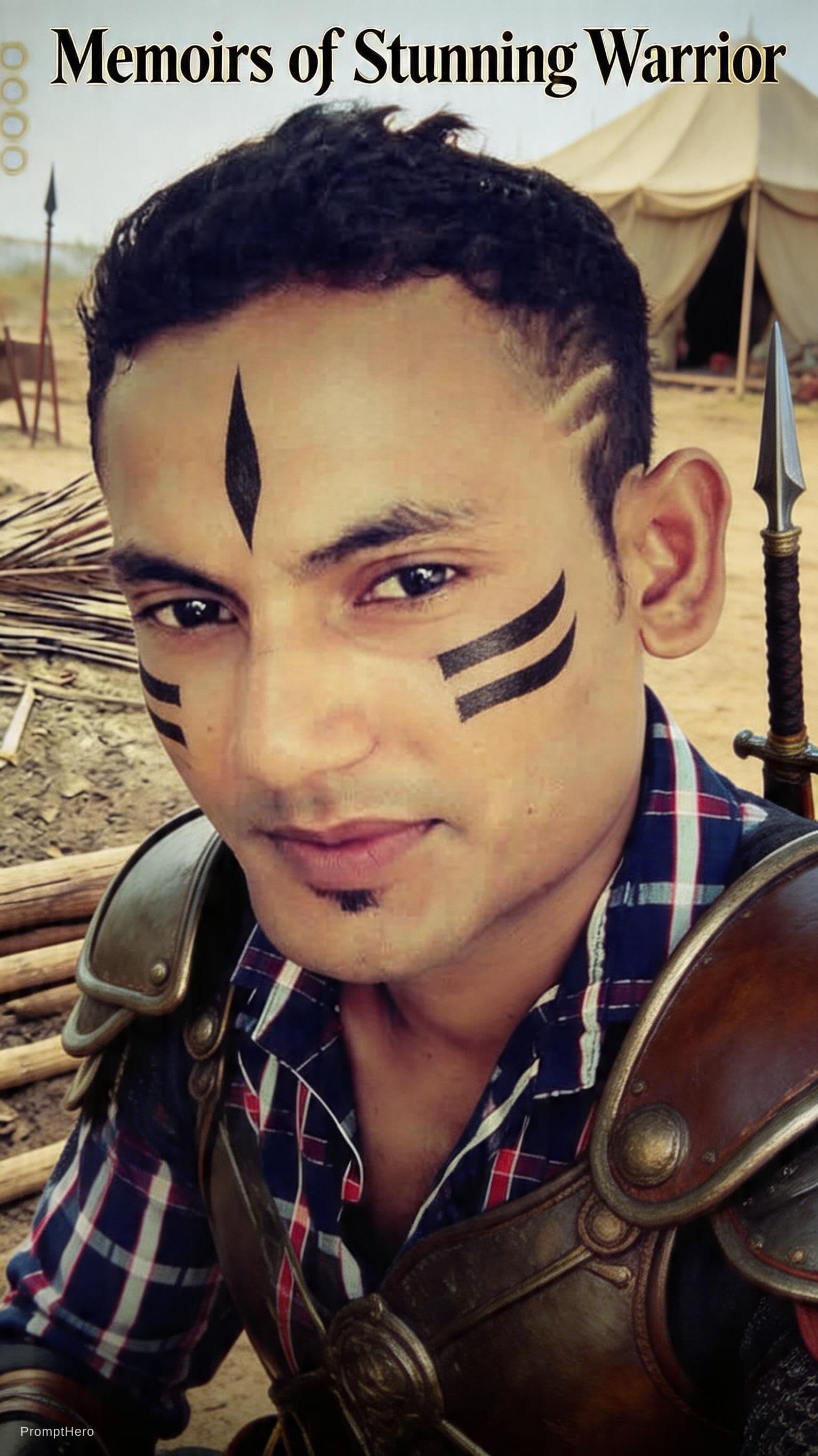 AI generated: Memoirs of Stunning Warrior --ar 9:16 --style raw --stylize 150