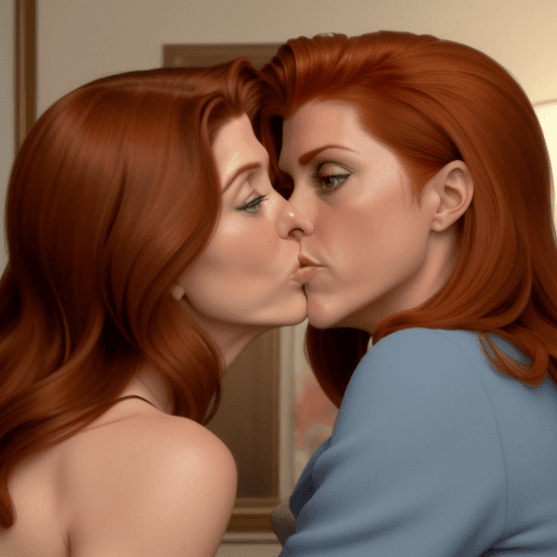AI generated: kate walsh amy adams lesbian kissing each other