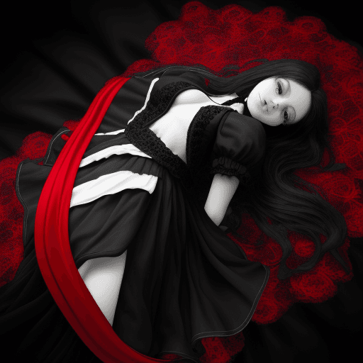 AI generated: Lucid dreaming black and white with bright eccentric red 