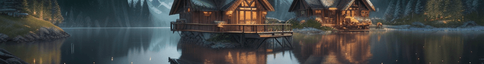 AI generated: beautiful Hyperrealistic hobbit lake house, highly detailed, digital painting, trending artstation, ...
