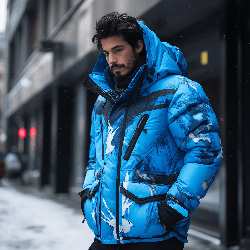 AI generated: north face x pokemon winter collection, articuno heavy jacket, nikon d850, high definition