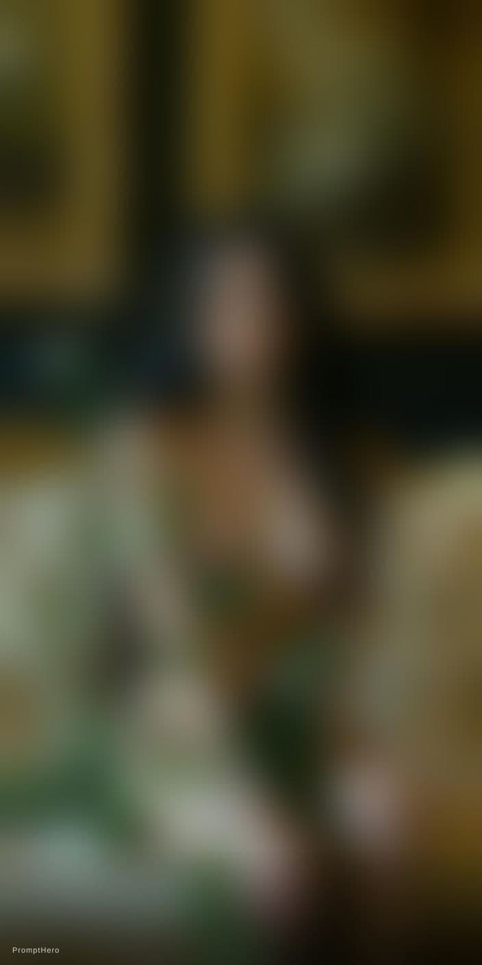 AI generated: A stunning, ethereal portrait of a beautiful young woman with long, wavy black hair, sitting gracefu...