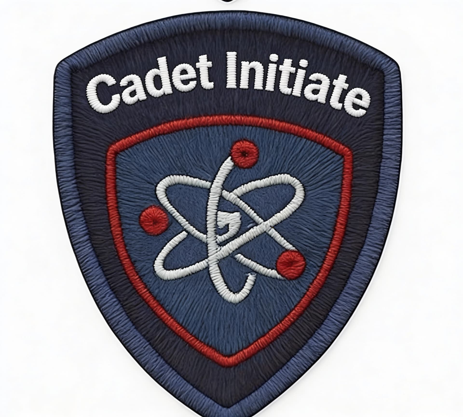 AI generated: Create Sci-Fi uniform patches. Use the reference image 1, and change Synaptic Vault to Cadet Initiat...