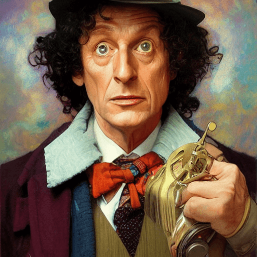 AI generated: The Fourth Doctor, Doctor Who, portrait by Stanley Artgerm Lau, greg rutkowski, thomas kindkade, alp...