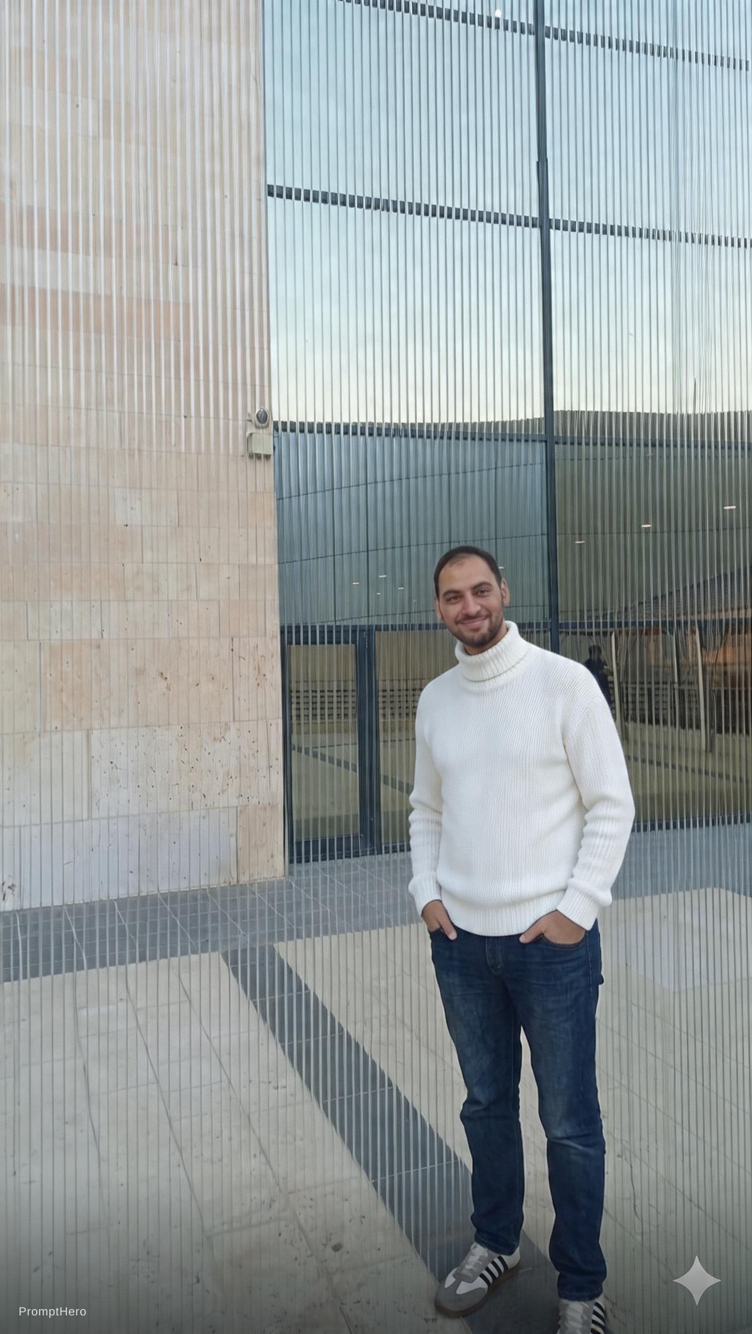 AI generated: high resolution photography, front central profile, man facing front, gaze to front, wearing a white...