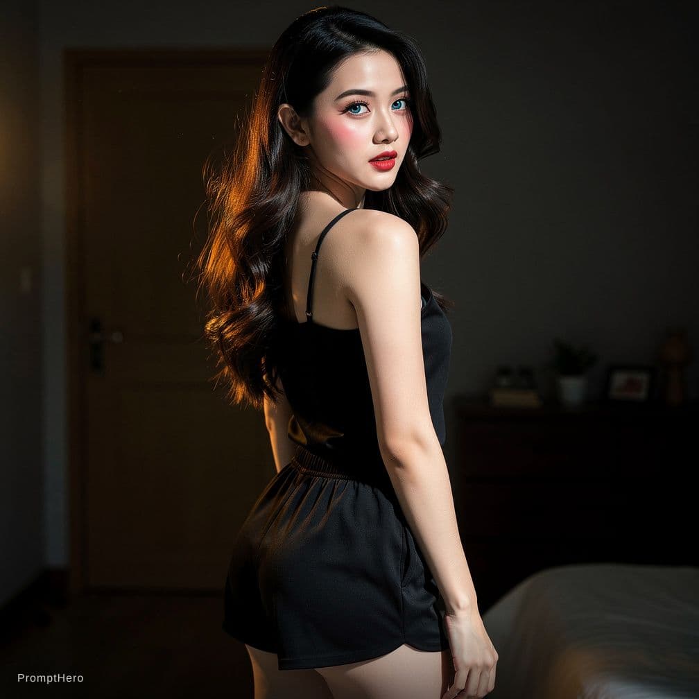AI generated: A highly detailed, photorealistic, cinematic medium-full shot of a beautiful young Southeast Asian w...