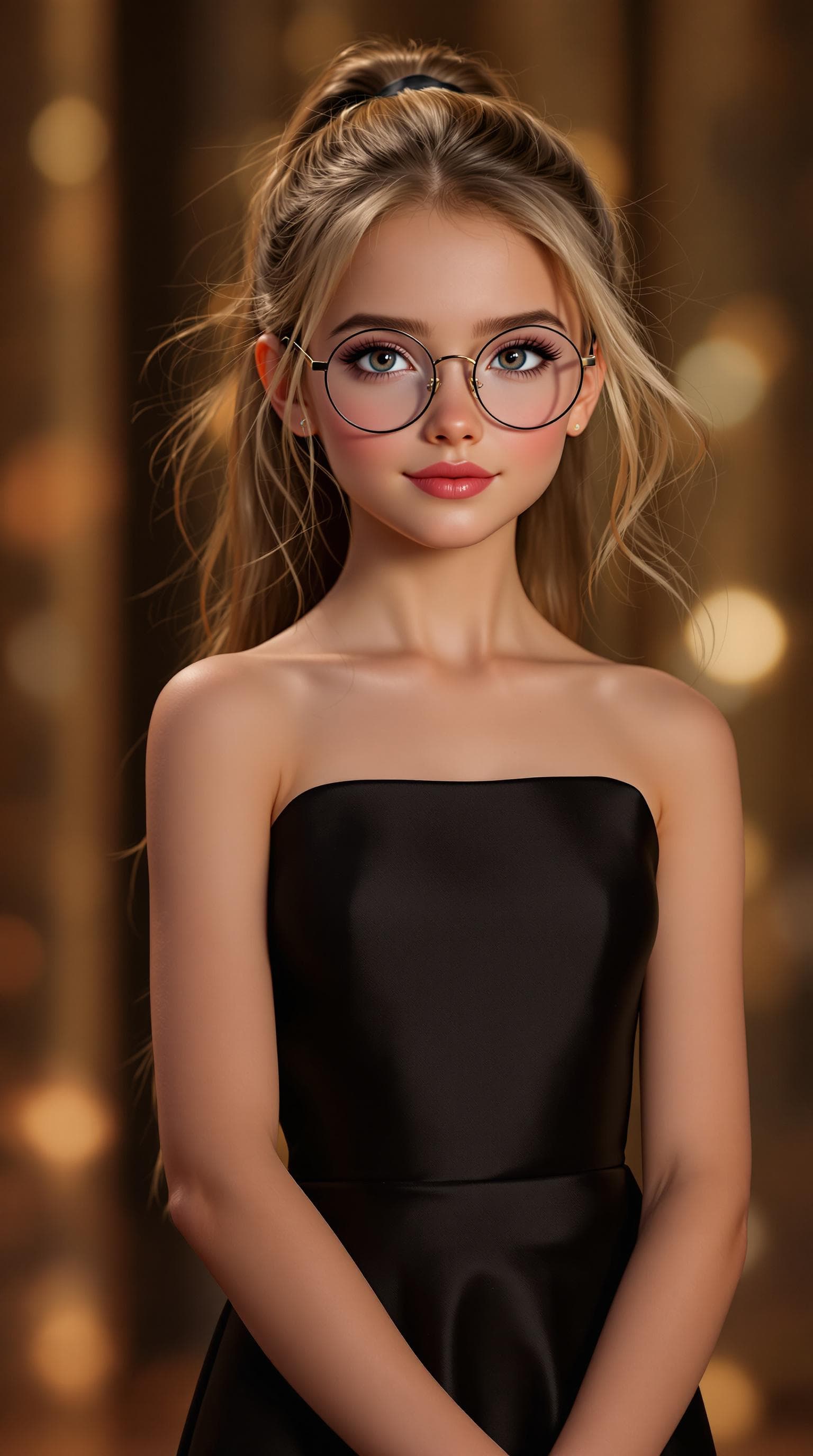 AI generated: A professional photograph of the most beautiful second-grade girl in the world, participating in a b...