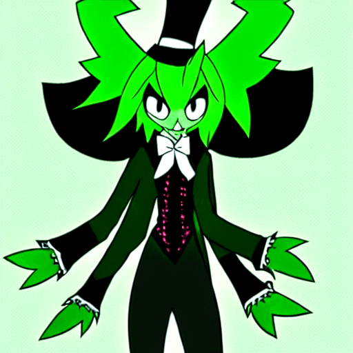 AI generated: (Hazbin Hotel's Alastor) dressed in irish green