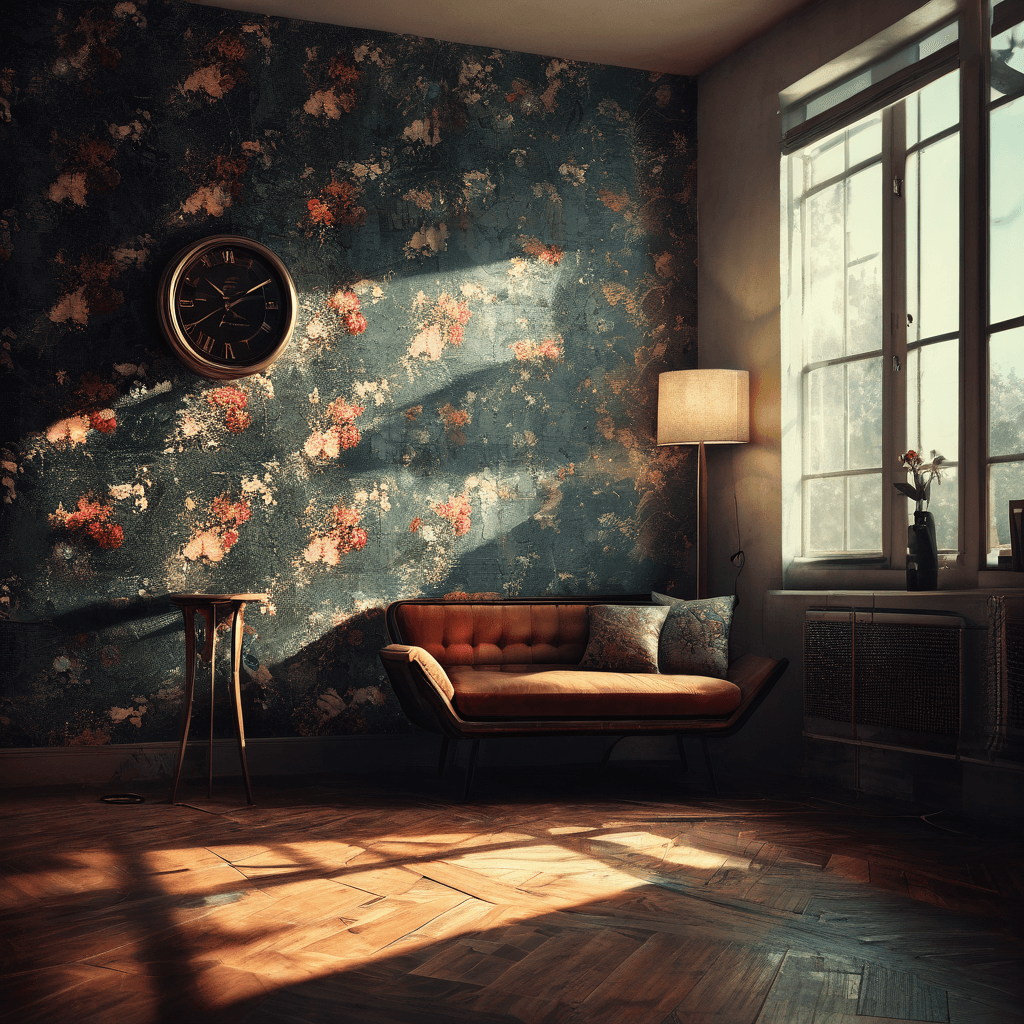AI generated:  A moody, hyper realistic and, cinematic scene of (((young))) woman sitting on a wooden floor in a d...