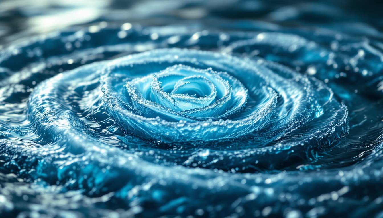 AI generated: ocean waves forming a tea rose patern raising from the water beautyful precise textures and fine det...
