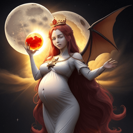 AI generated: a great wonder appeared in heaven: There was a woman who was clothed with the sun, and the moon was ...