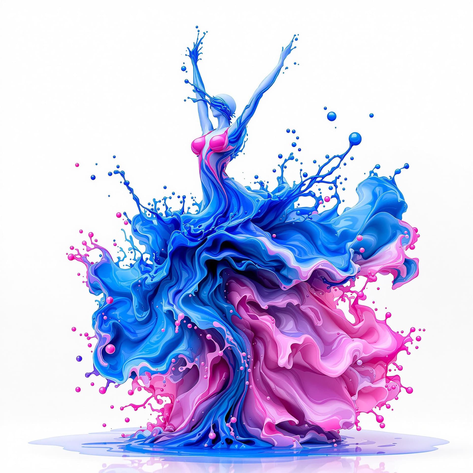 AI generated: Create an artistic image of a fluid sculpture resembling a dancer. The figure should be made of swir...