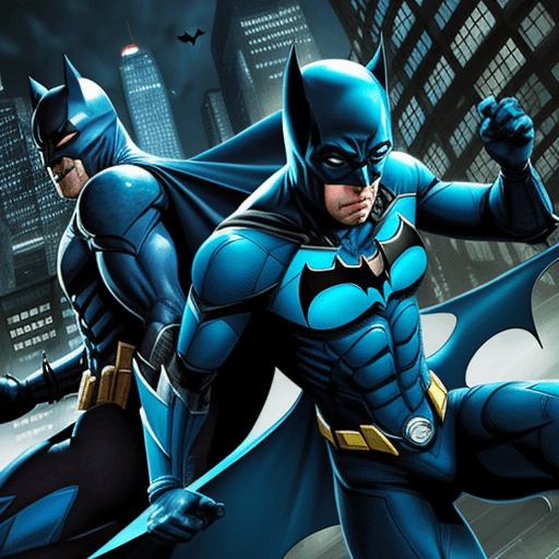AI generated: blue beetle vs batman