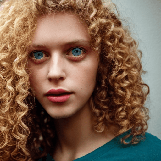 AI generated: analog style, Closeup head and shoulders portrait, ((blonde model)), long curly hair, beautiful face...