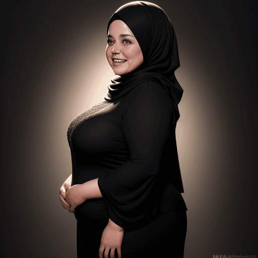 AI generated: dark background, dramatic light, backlight, rim lighting, (chubby:0.3), mexican woman 44yo, laughing...