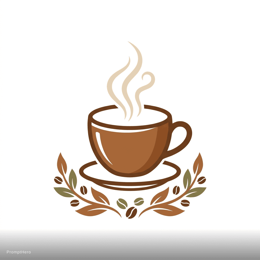 AI generated: Artisan coffee shop, steaming cup, earth tones, cozy and warm feeling