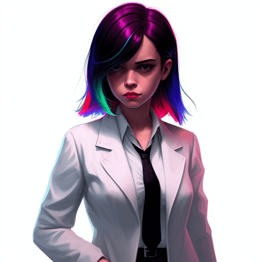 AI generated: Neo-Noir Detective Girl, American Realism Style, colorful, plain white background