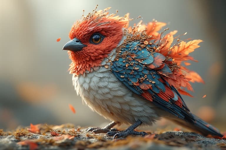 AI generated: ethereal Bohemian Waxwing bird, Bombycilla garrulus :: intricate details, ornate, detailed illustrat...