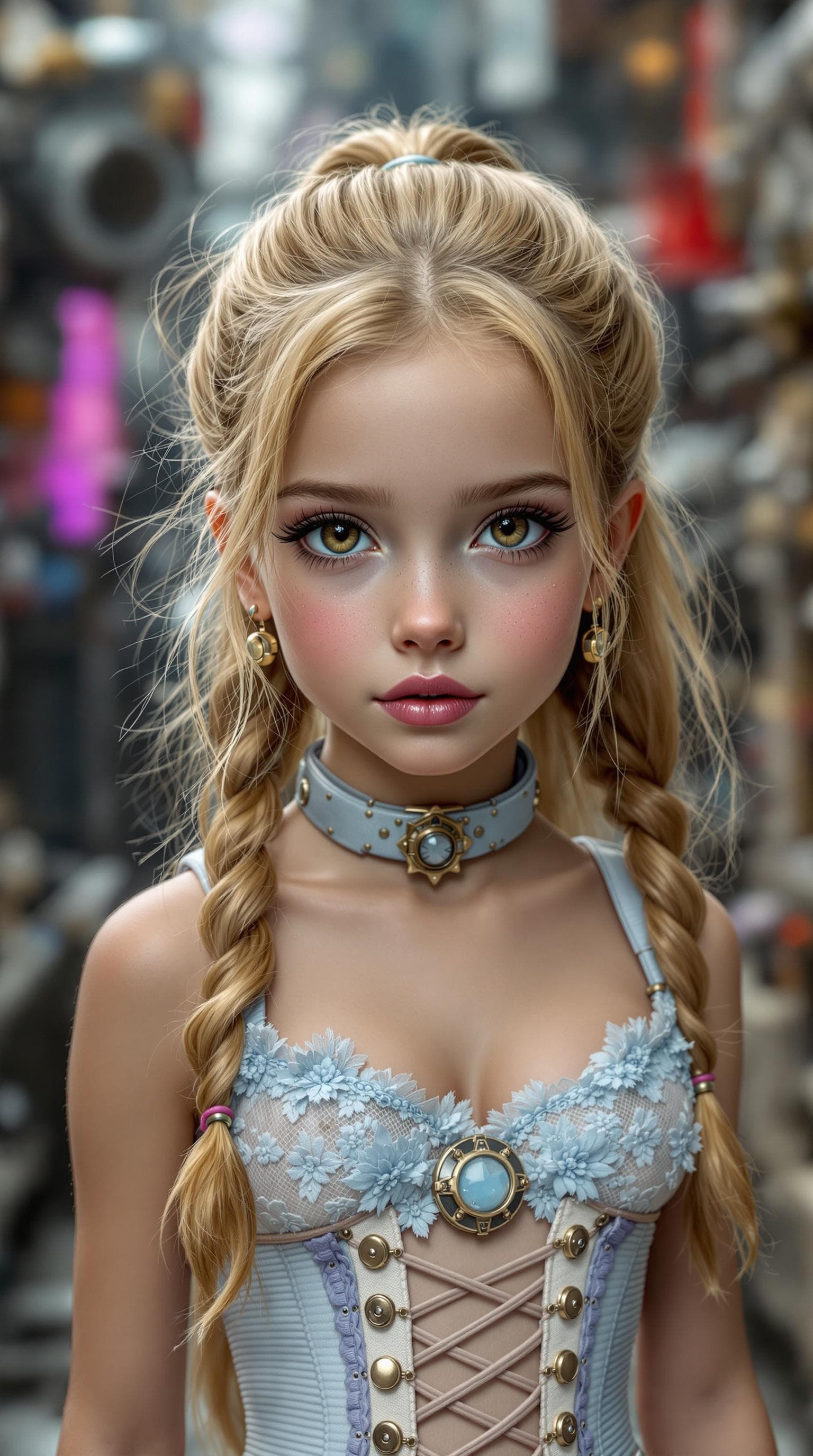 AI generated: a professional photo of a exceptionally beautiful girl in the world (age 9), (nine year old), highly...