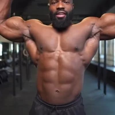 AI generated video: A black african bodybuilder
