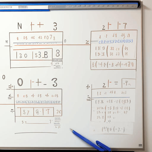 AI generated: Illustration of numbers, math simbols, whiteboard, intrincate details