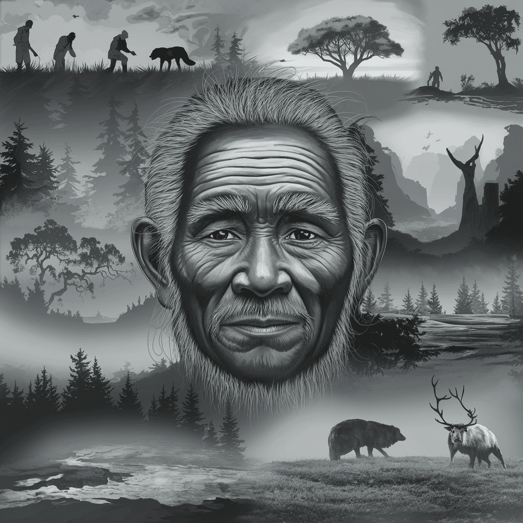 AI generated: digital painting, image inside image, ultra realistic, black and white sketch, very detailed eyes of...