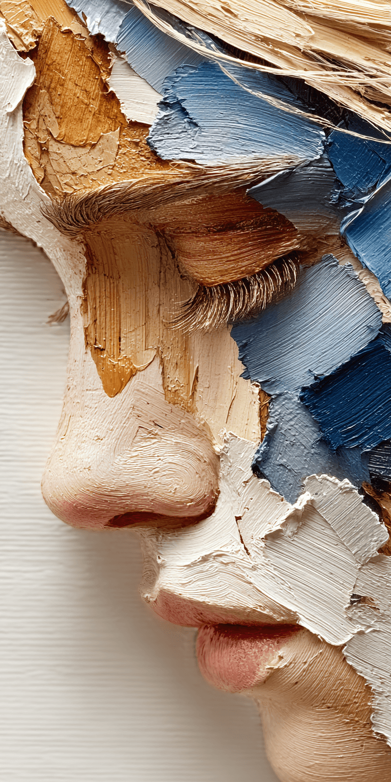 AI generated: masterpiece, post-impressionist oil painting of a woman, side view, expressive facial features, stun...