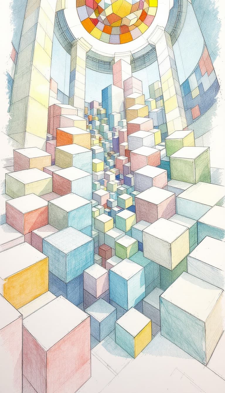 AI generated: Perspective drawing, cubes