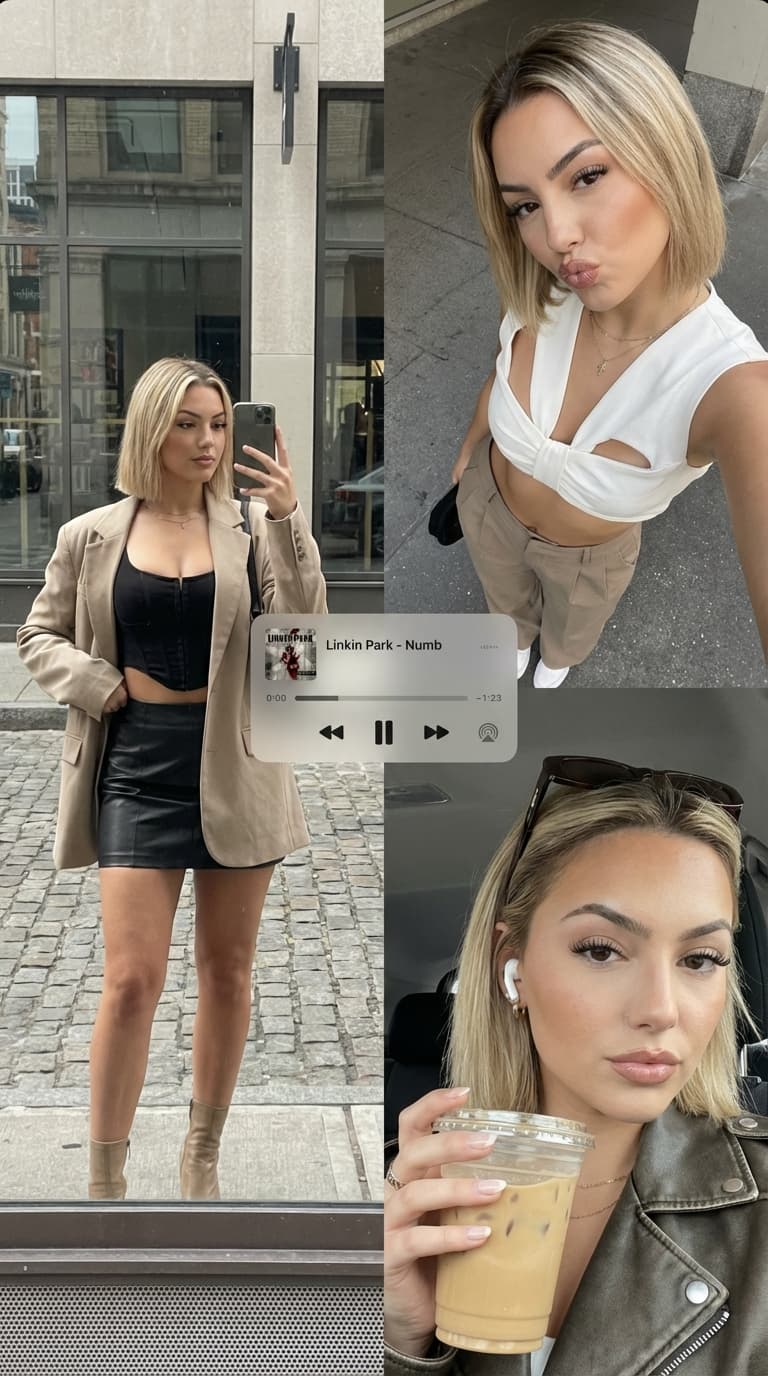 AI generated: Create a high-resolution (64K, DSLR style) fashion collage using the submitted image as the sole ide...