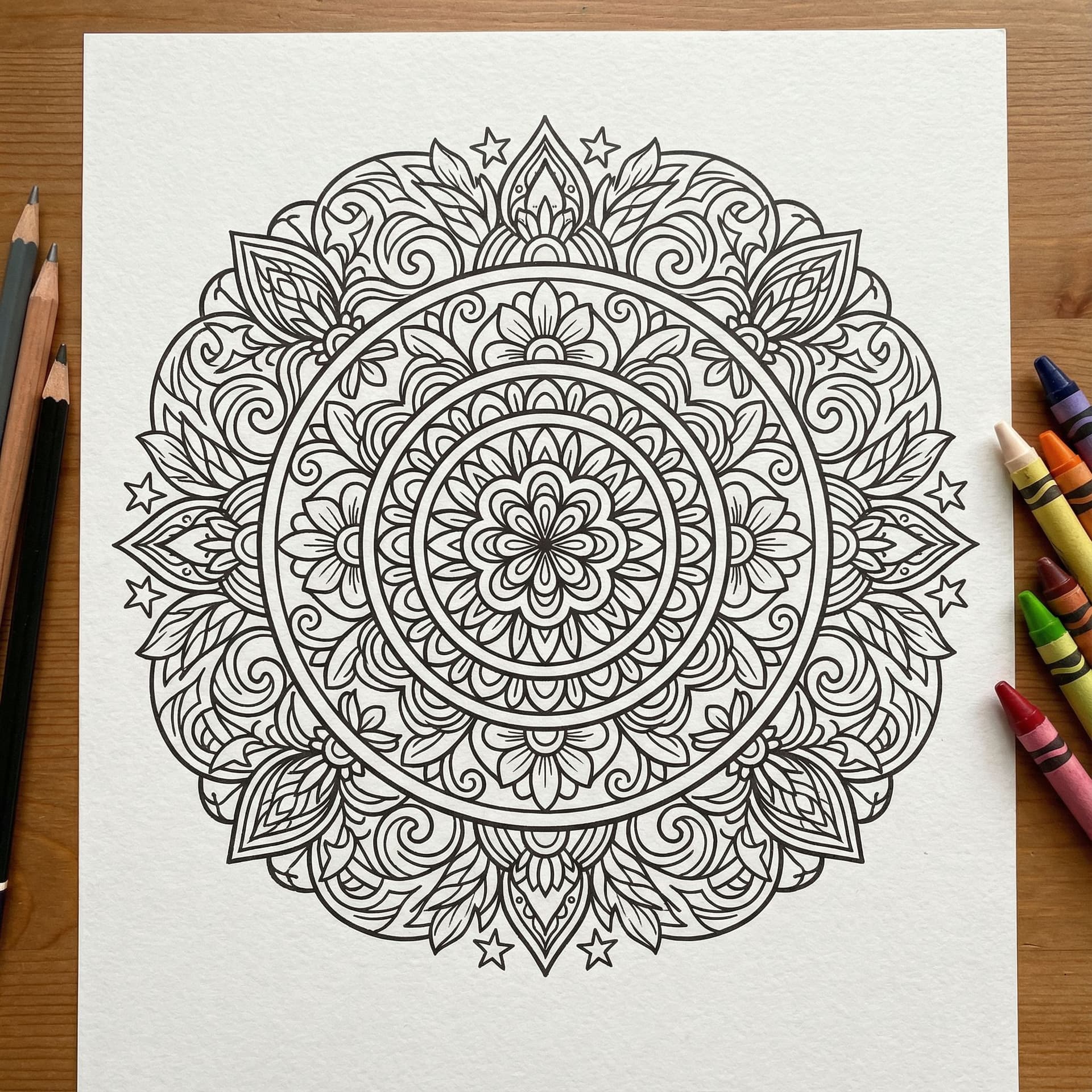 AI generated: Quiero un dibujo para colorear de una mandala