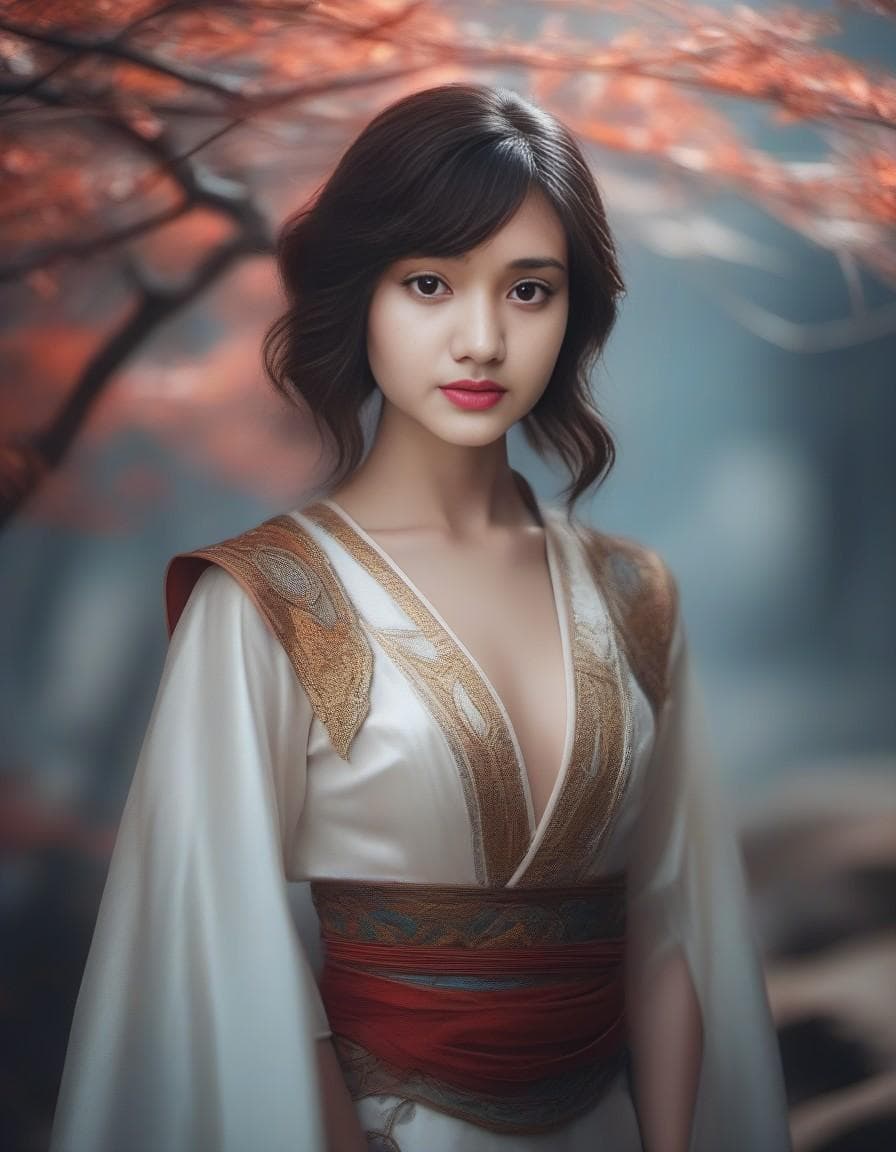 AI generated: A beautiful girl in an extreme fantasy world