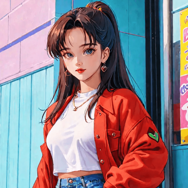AI generated: '90's aesthetic, Woman, Anime