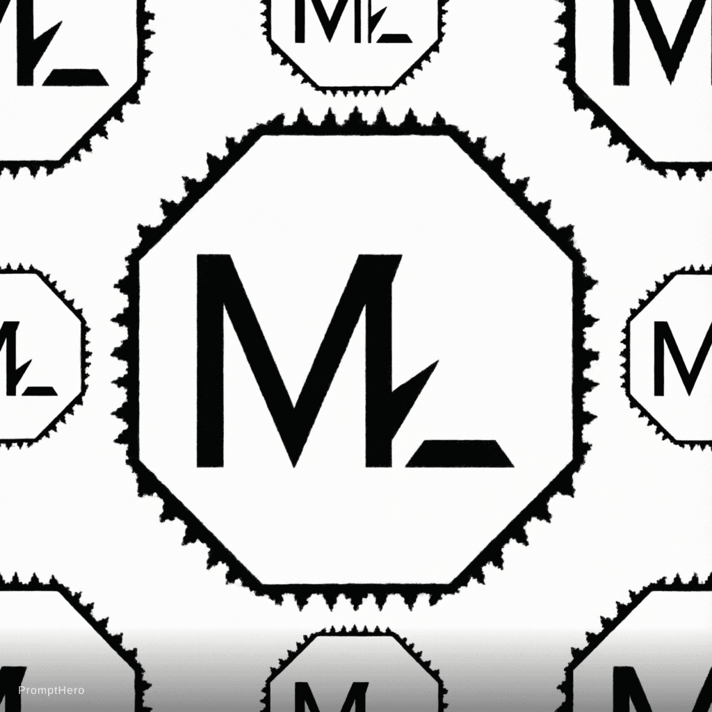 AI generated: create a pattern the text "M&L" in black on white. The pattern should fit exactly into itself on eve...