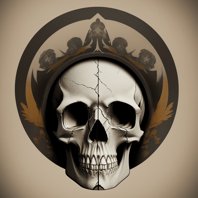 AI generated:  Inlay work skull photographic cinematic
