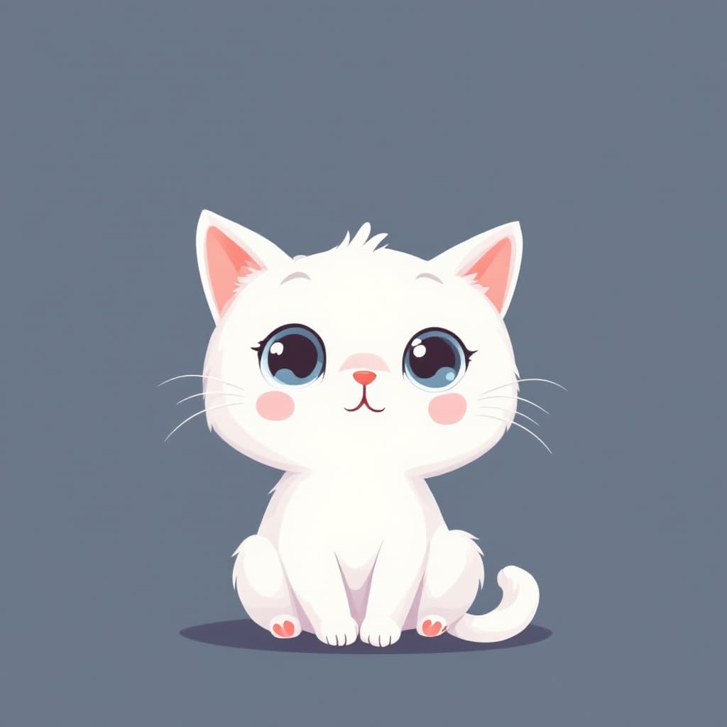 AI generated: A cute cartoon white cat