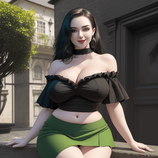 AI generated: Hyper realistic eye level exterior photo of a charming and alluring girl, amorous, coquettish, smili...