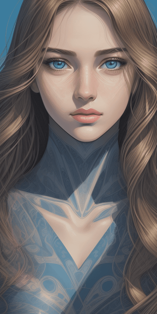 AI generated: breathtaking illustration of the face of a young woman, in the style of detailed comic book art, lay...