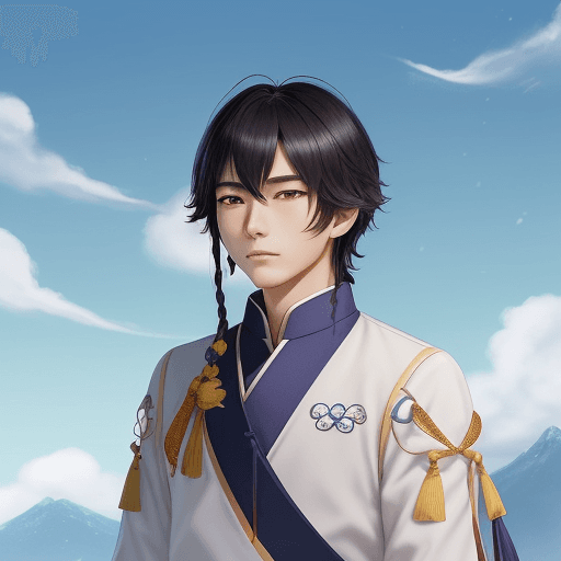 AI generated: 一个拿着剑的人，孤独，黄昏