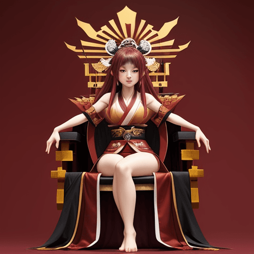 AI generated: Yae Miko on a throne

