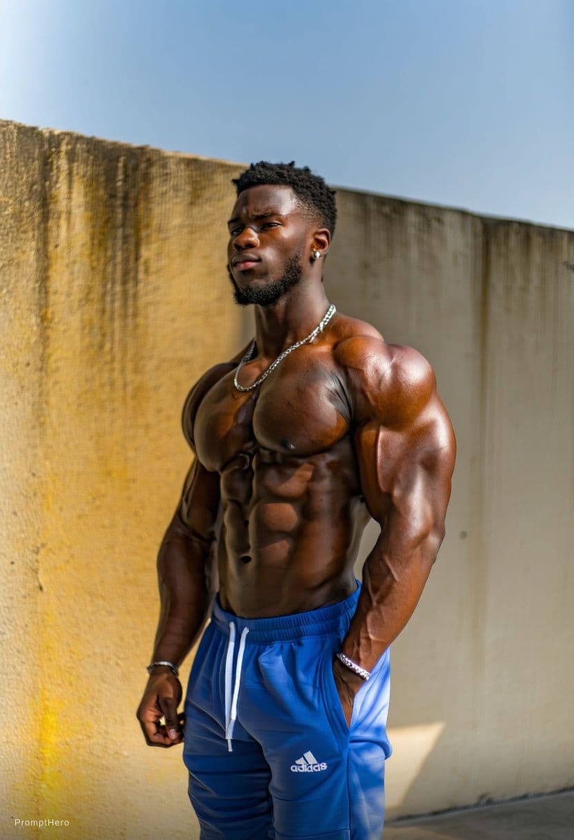AI generated: Musculer body with sixpack without cloth 