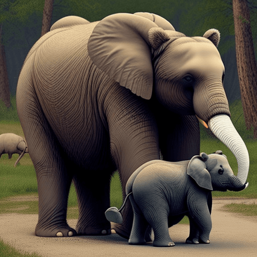 AI generated: Generate an image if a bear and an elephant had a baby, what would it look like?