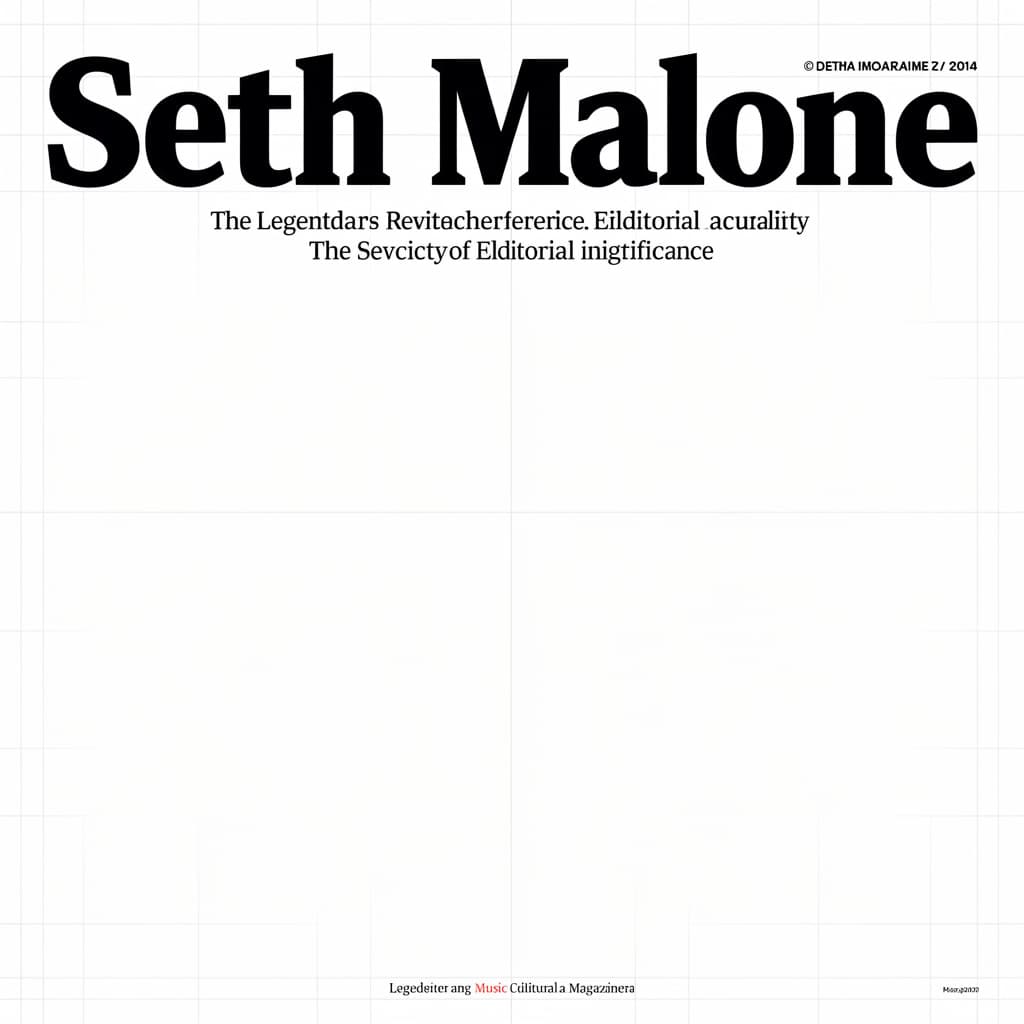 AI generated: The text “Seth Malone” designed as a bold, iconic magazine cover masthead. Large, confident, high-im...