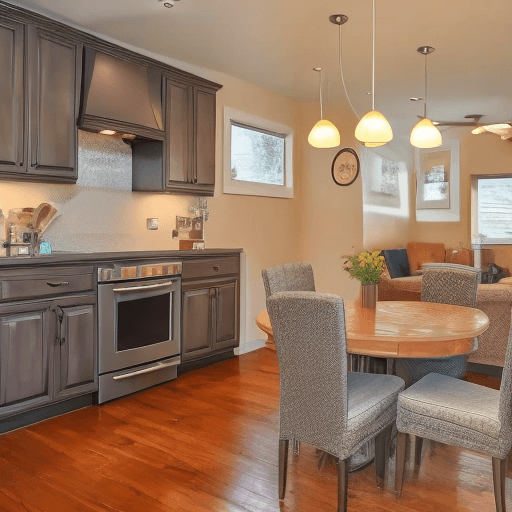 AI generated: kitchen with sofa