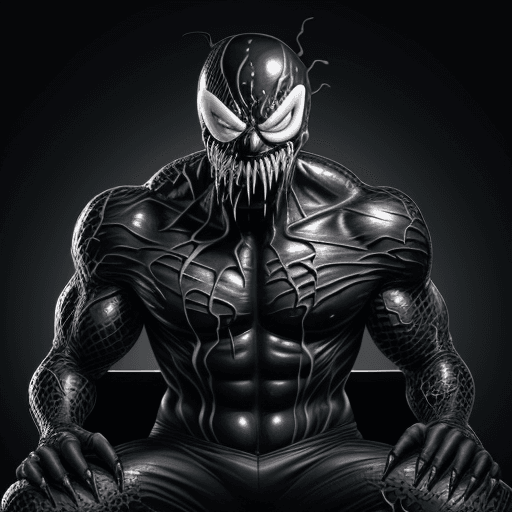 AI generated: Old Man as venom symbiote 
