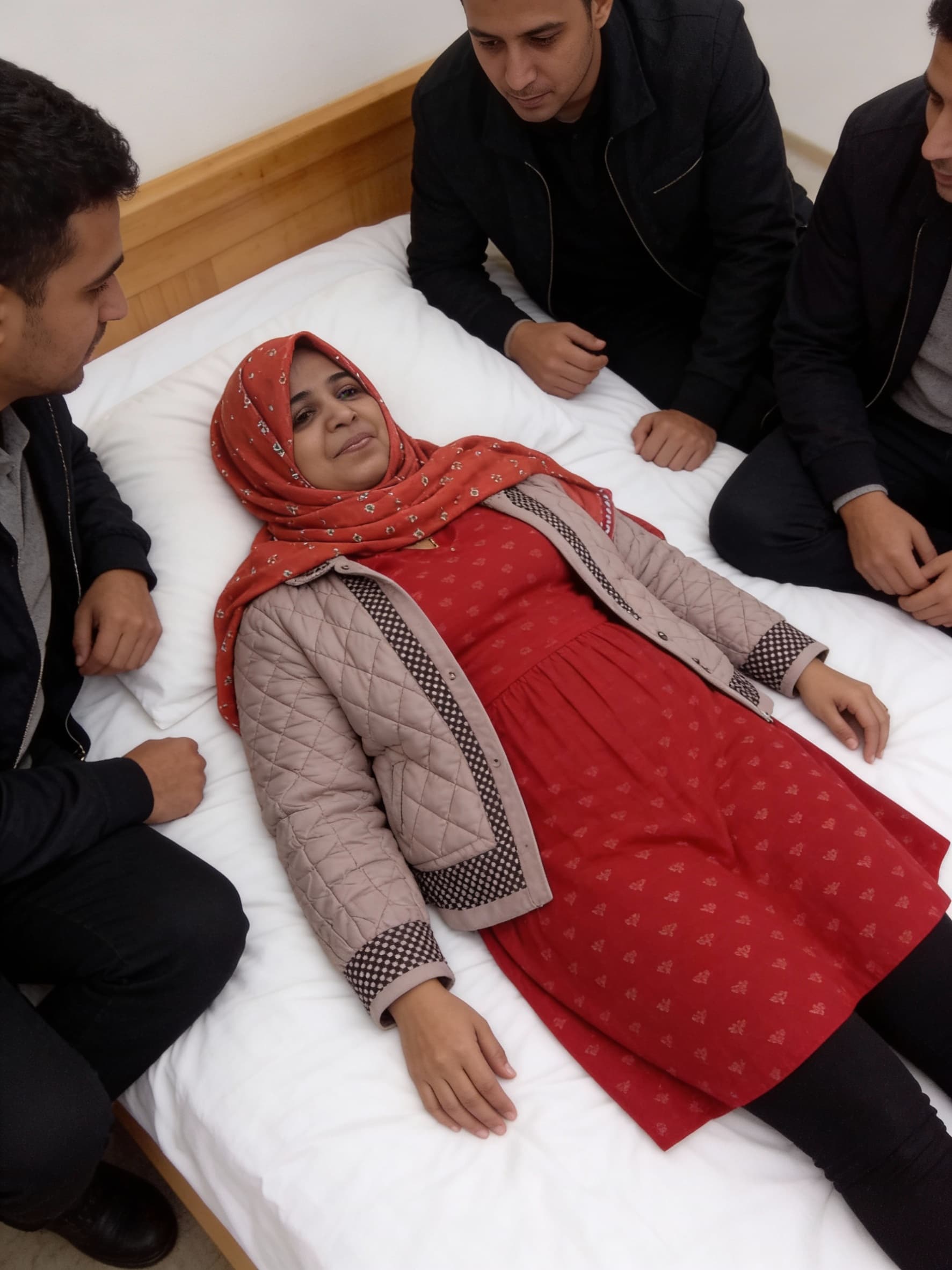 AI generated: The women lying on bed with guys