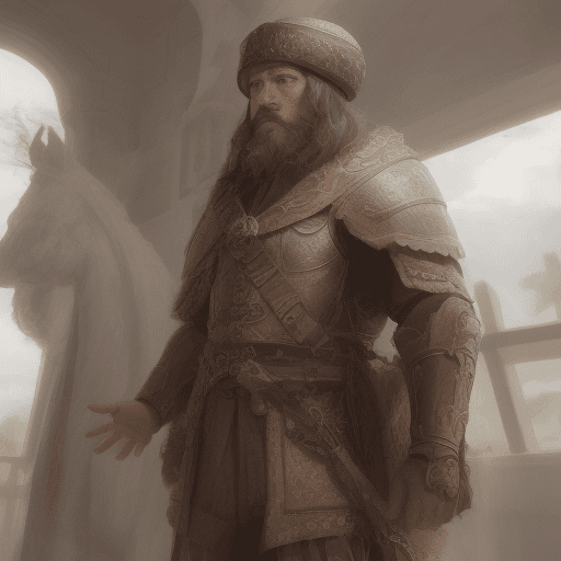 AI generated: "Ferdinand Magellan , looking confident and authoritative, wearing 16th-century spanyards armor.--v ...