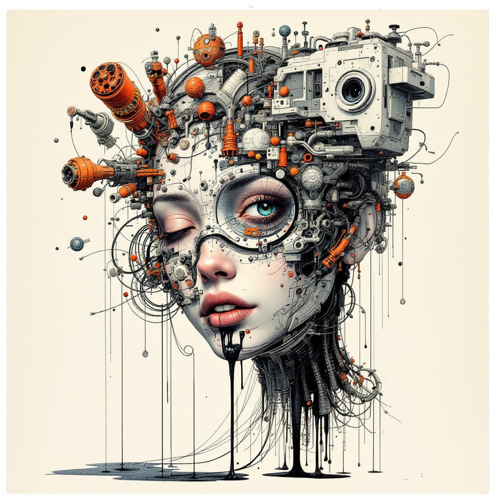 AI generated: Complex slumberland structure forming a human face by Amy Sol and tran nuyen, hyper details, rich co...