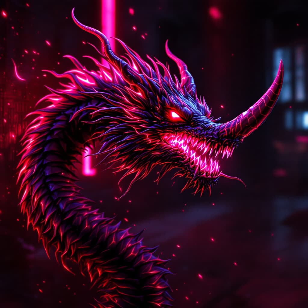 AI generated: Red Neon Phonk Art HD Wallpaper

