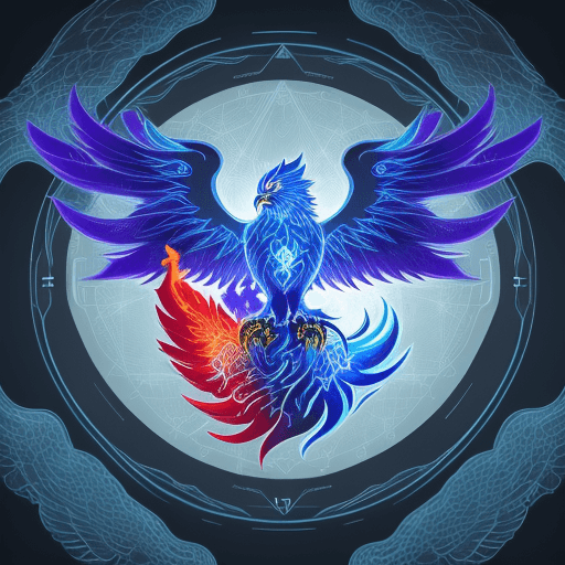 AI generated: Craft an innovative logo showcasing a Tech Phoenix as the focal point for MLDev World. Utilize intri...